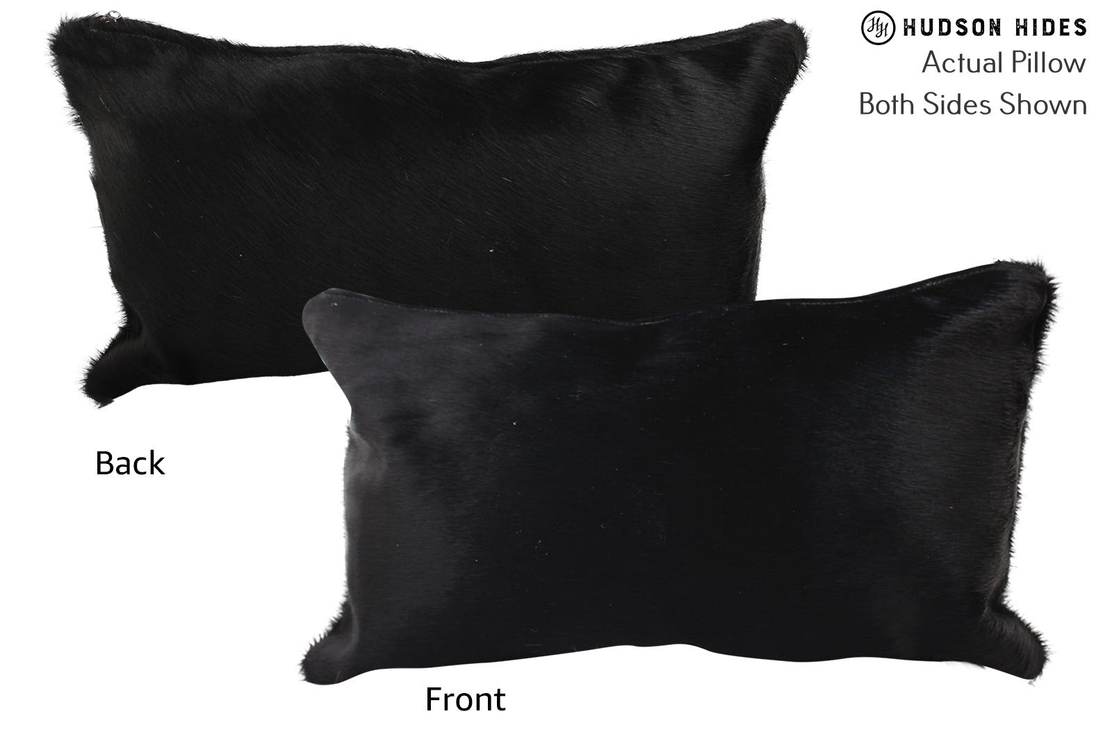 Solid Black Cowhide Pillow #72463