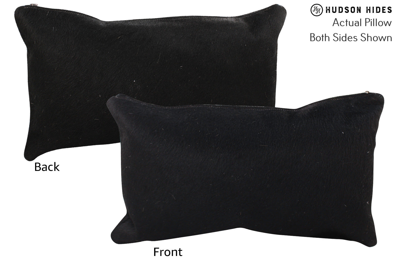 Solid Black Cowhide Pillow #72464