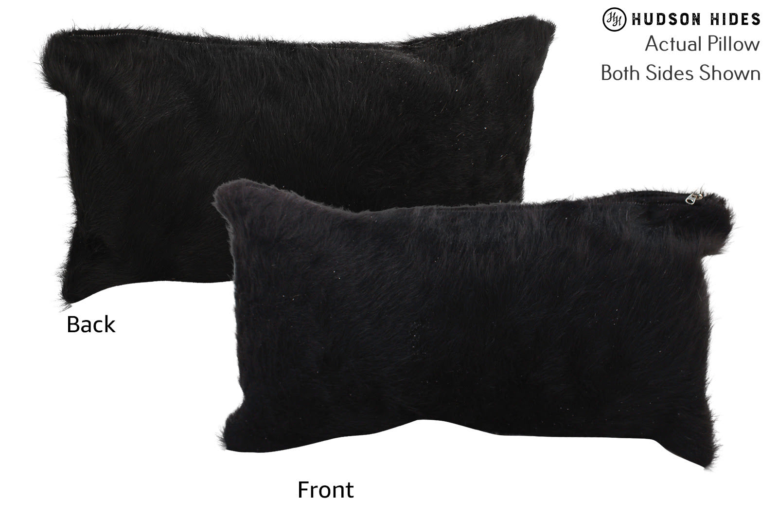 Solid Black Cowhide Pillow #72465