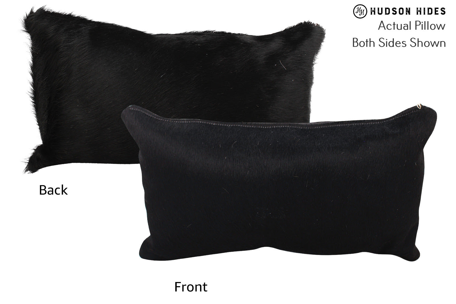 Solid Black Cowhide Pillow #72466