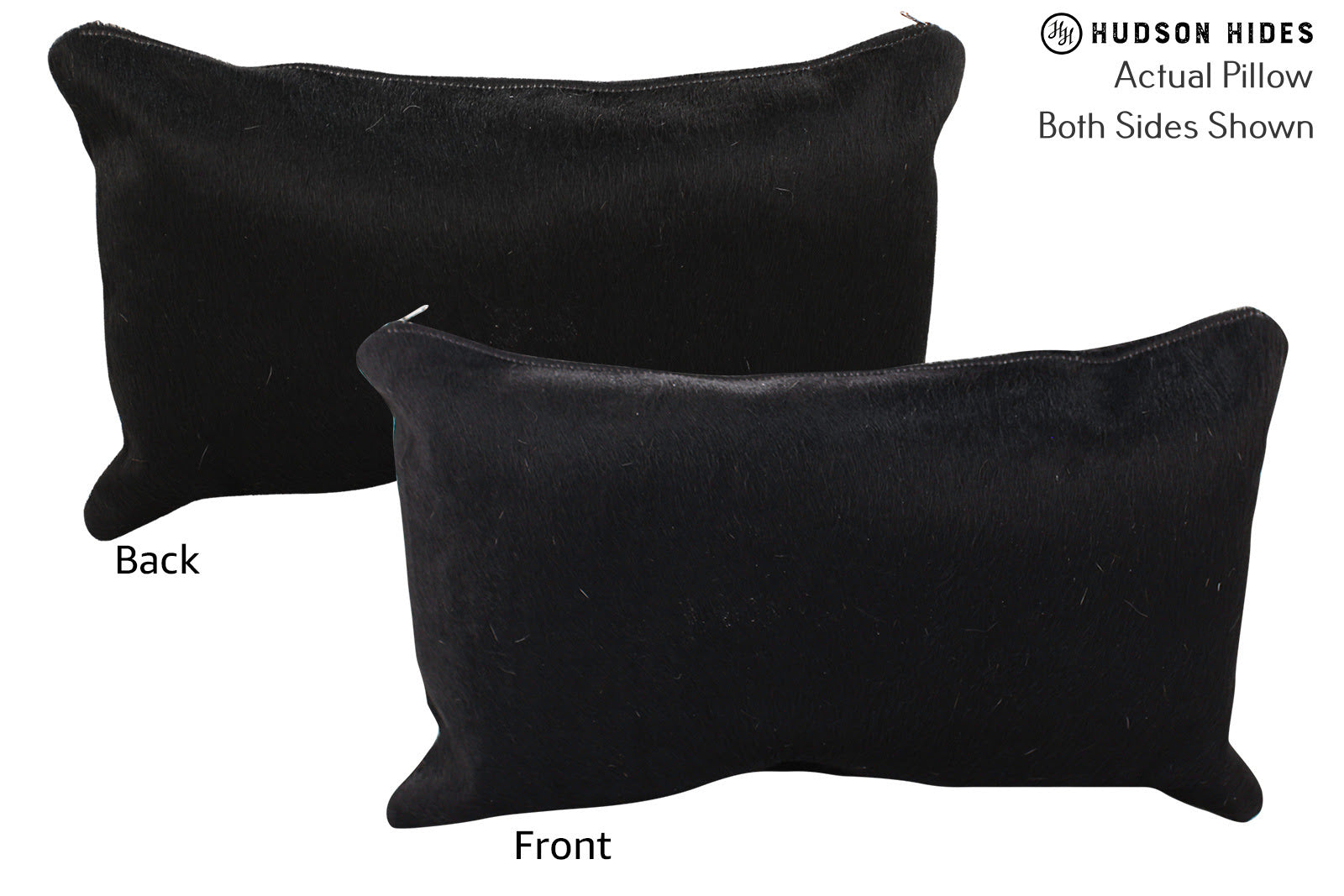 Solid Black Cowhide Pillow #72467