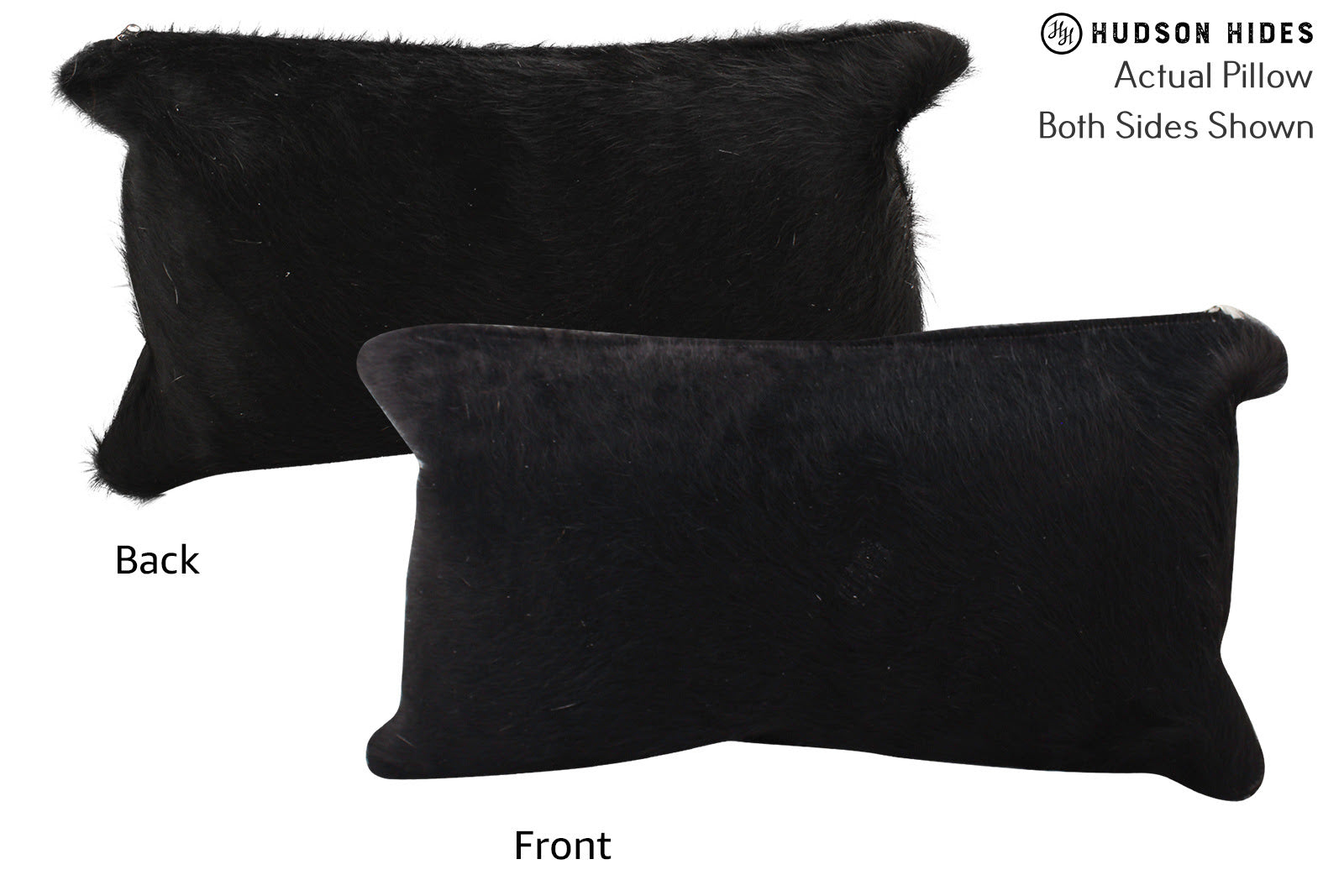 Solid Black Cowhide Pillow #72468