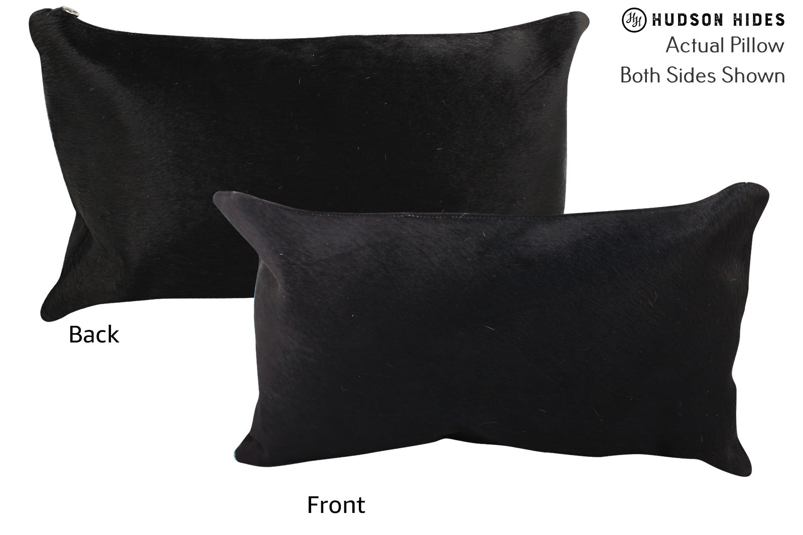 Solid Black Cowhide Pillow #72480