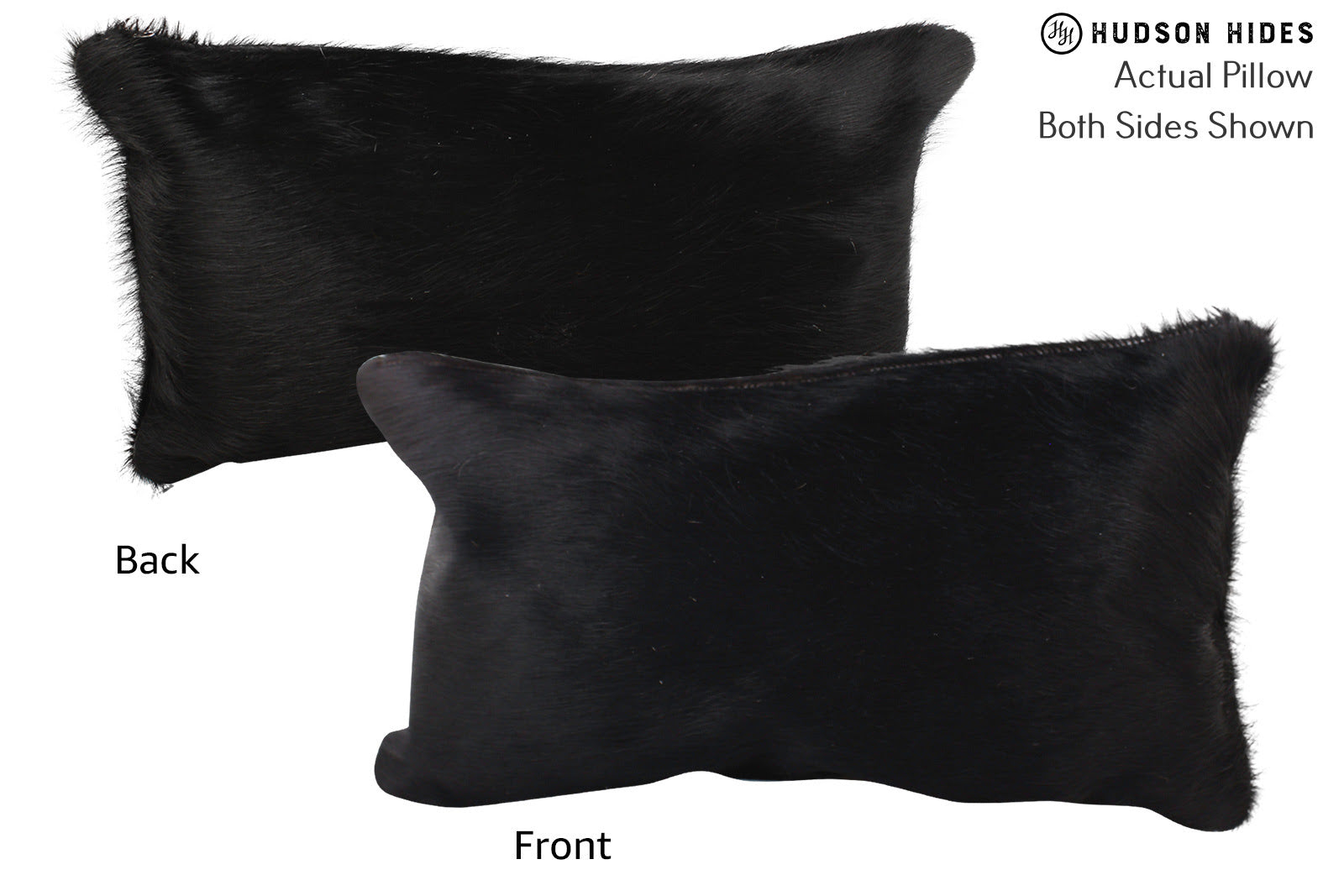 Solid Black Cowhide Pillow #72481