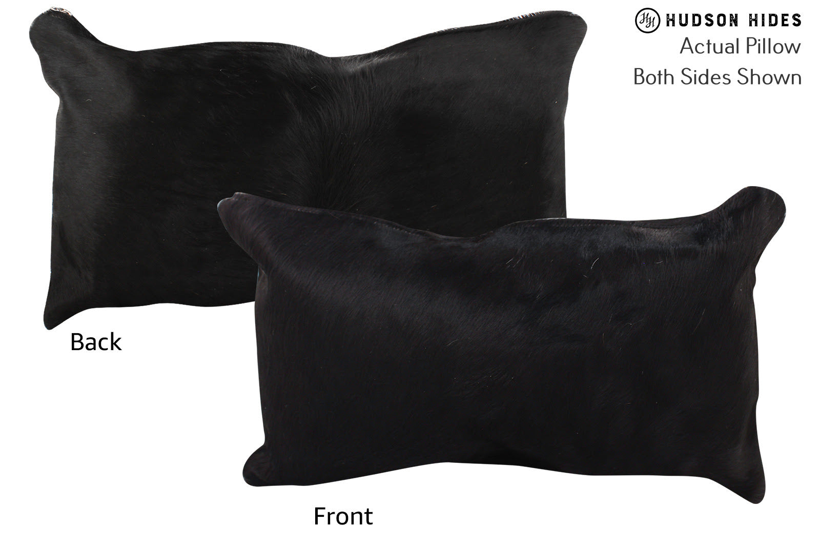 Solid Black Cowhide Pillow #72482