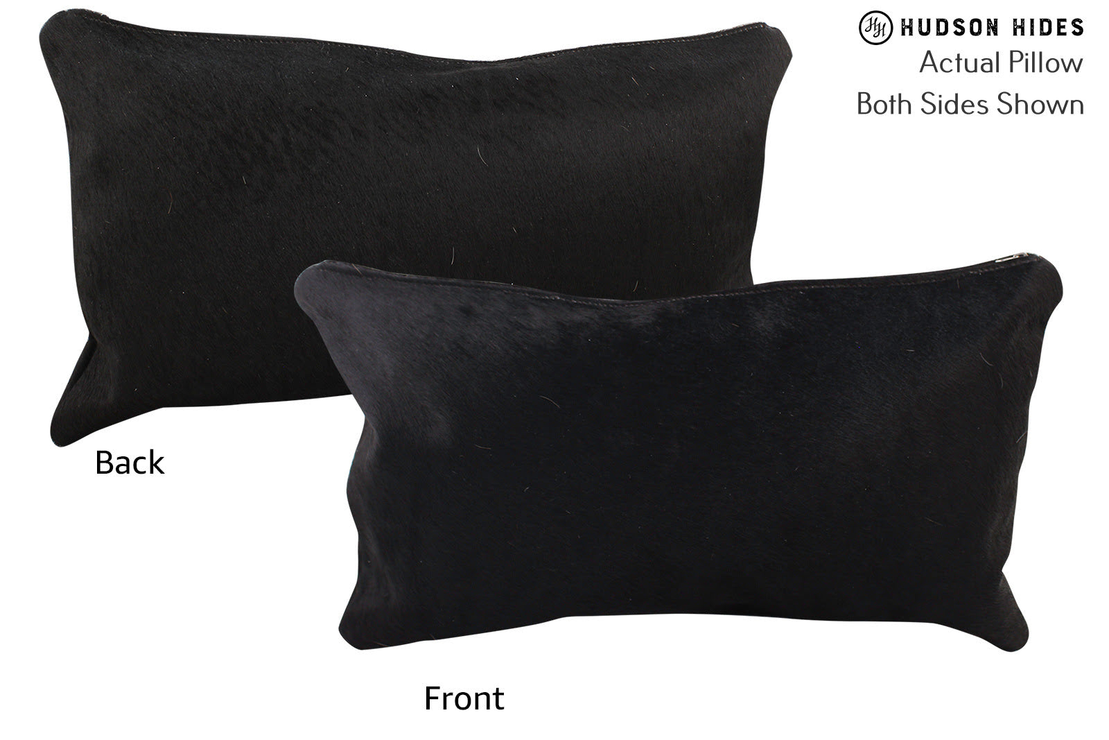 Solid Black Cowhide Pillow #72483