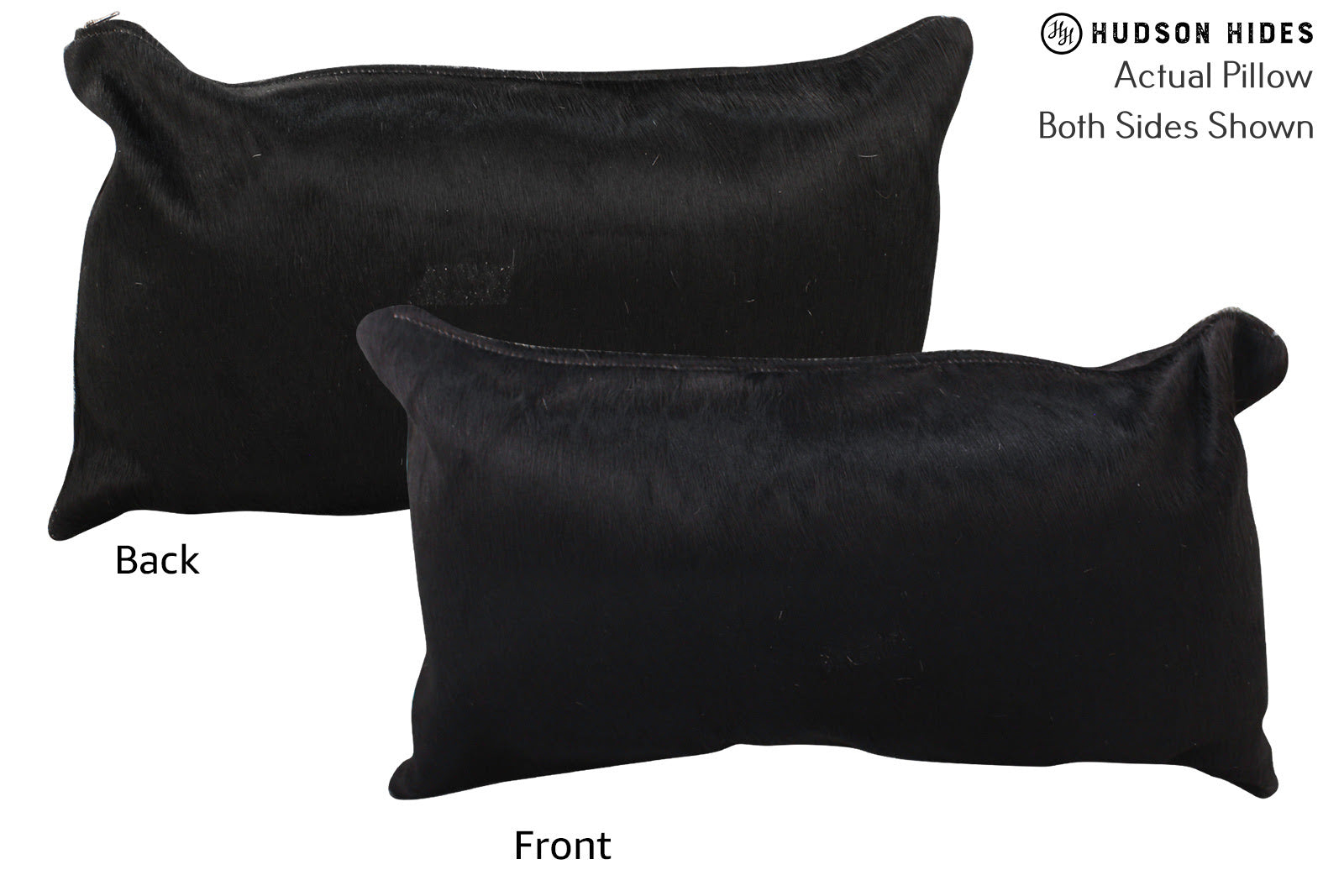 Solid Black Cowhide Pillow #72484