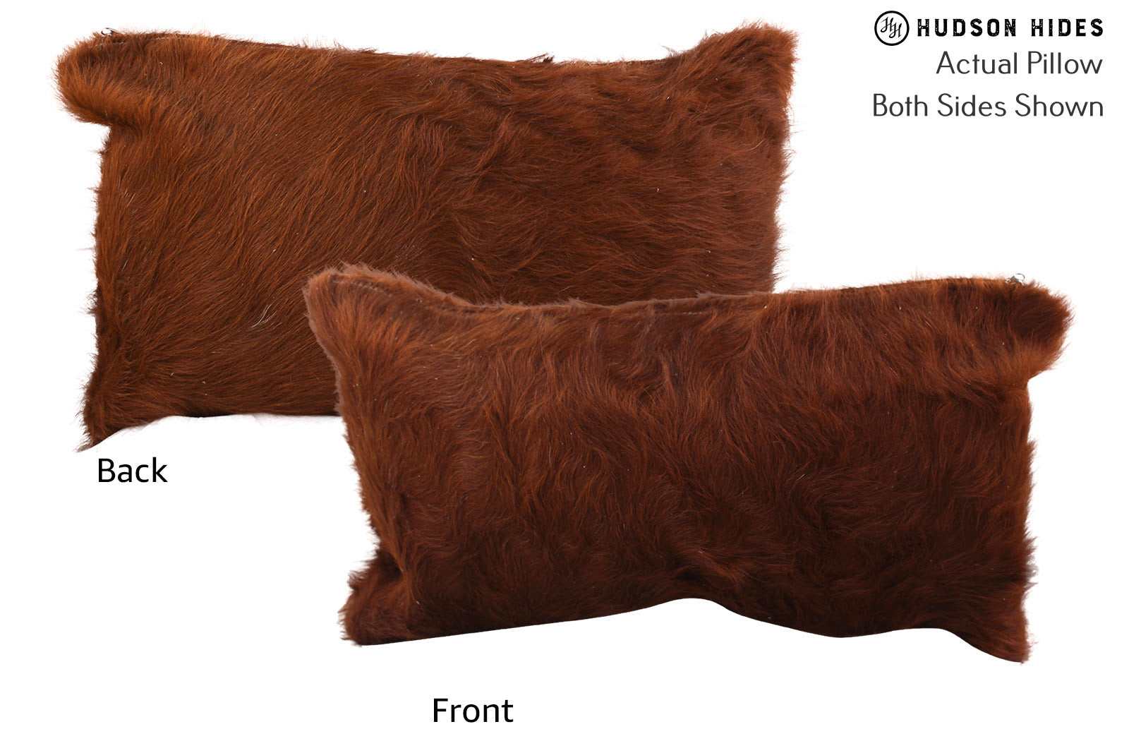 Solid Brown Cowhide Pillow #72487