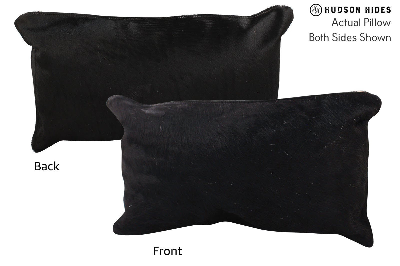 Solid Black Cowhide Pillow #72496