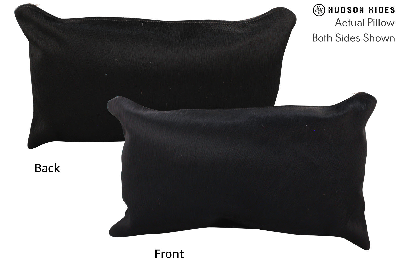 Solid Black Cowhide Pillow #72498