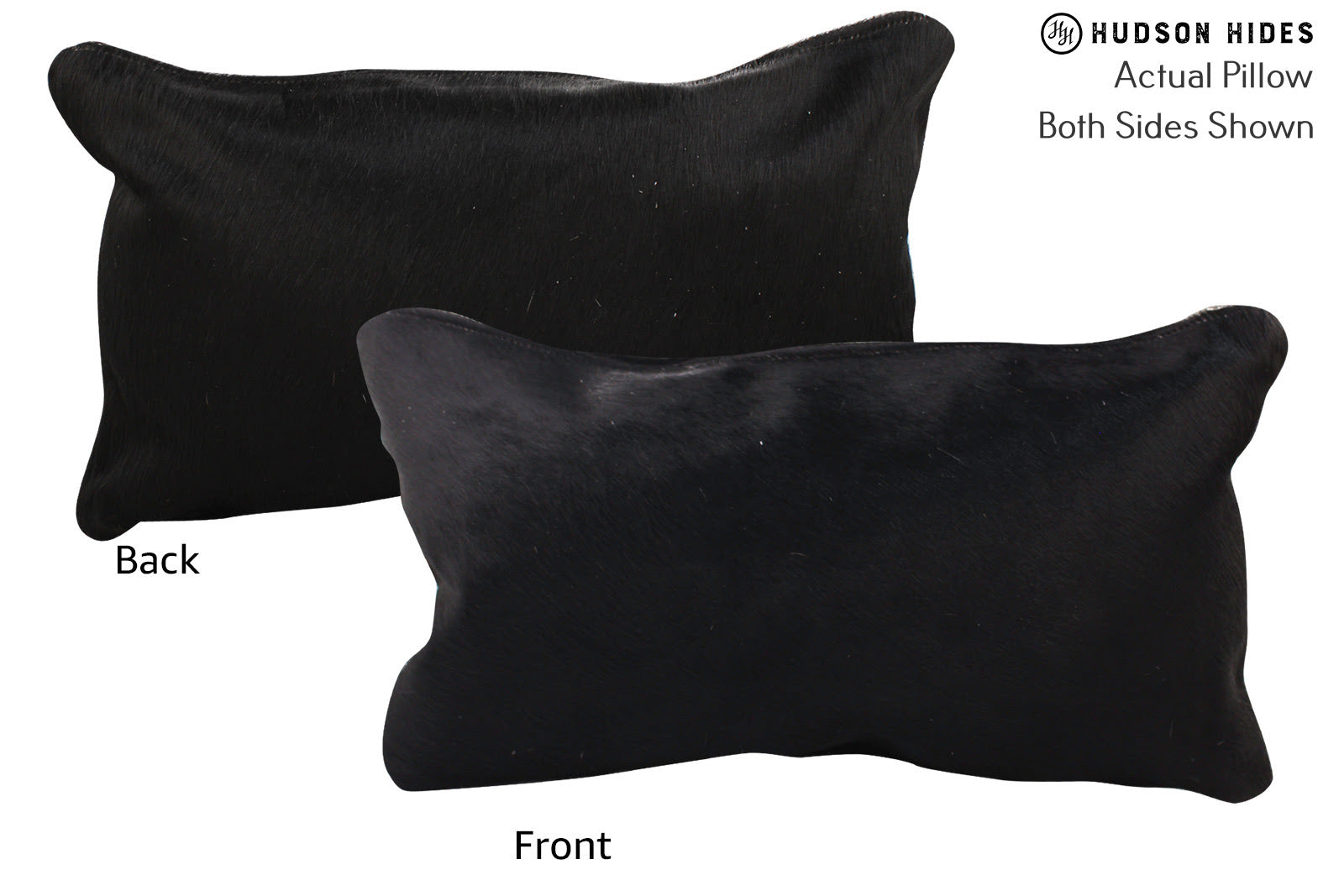 Solid Black Cowhide Pillow #72501