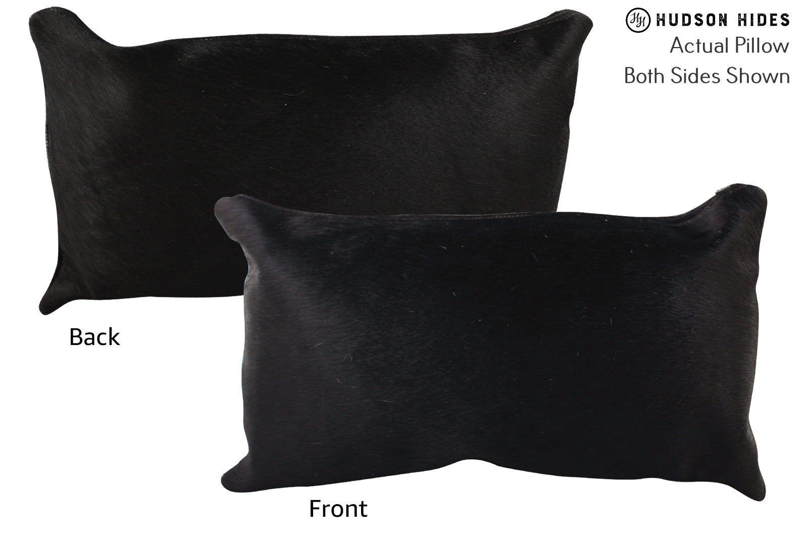 Solid Black Cowhide Pillow #72503