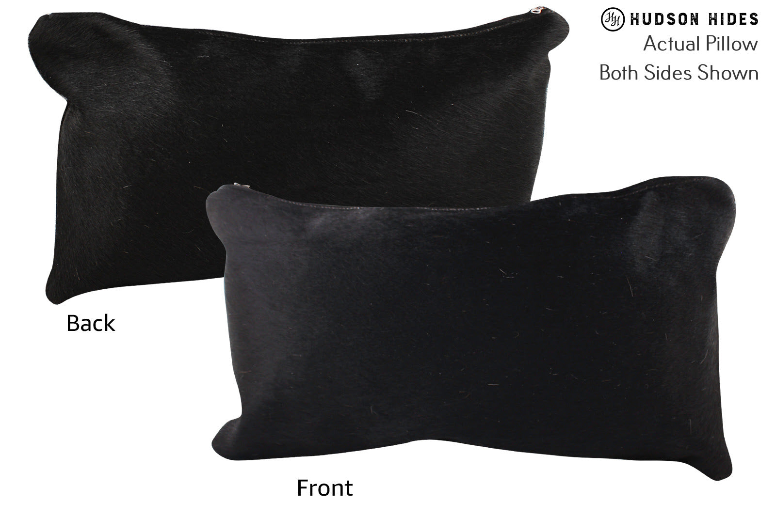 Solid Black Cowhide Pillow #72504