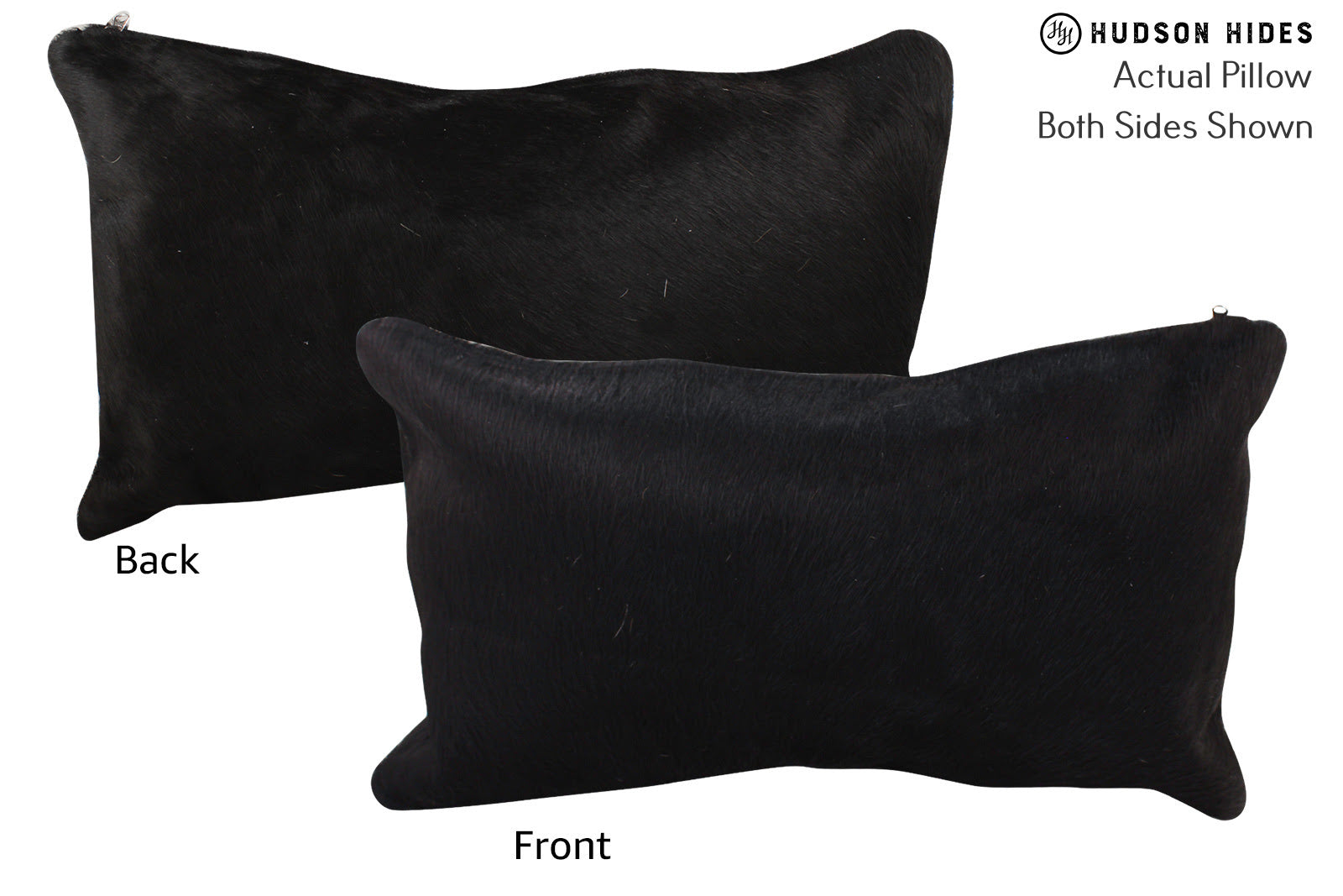 Solid Black Cowhide Pillow #72506