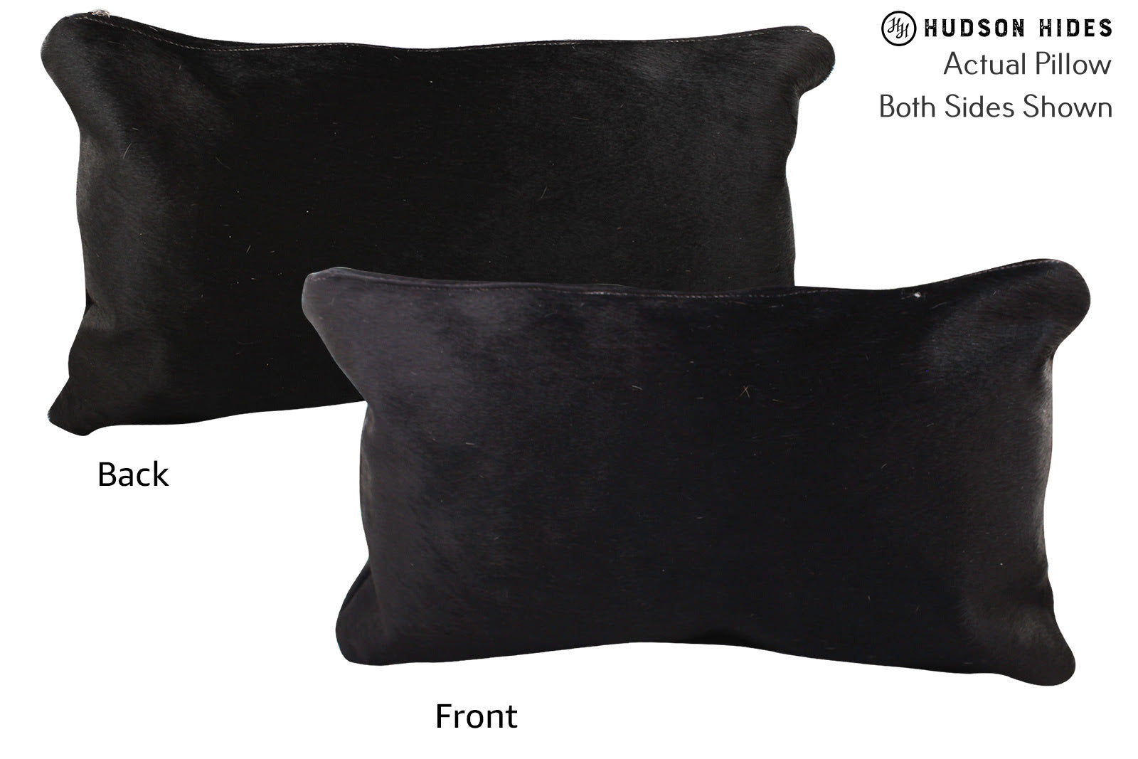 Solid Black Cowhide Pillow #72507