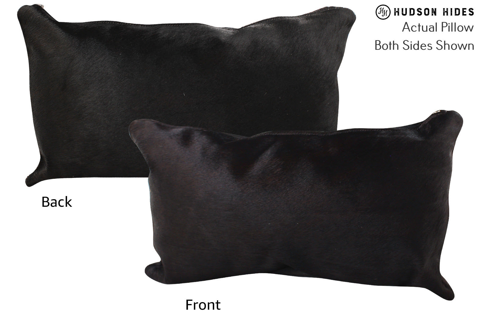 Solid Black Cowhide Pillow #72508