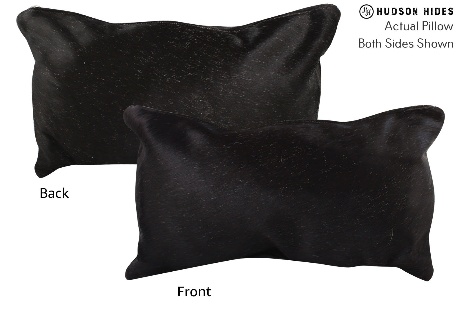 Solid Black Cowhide Pillow #72509