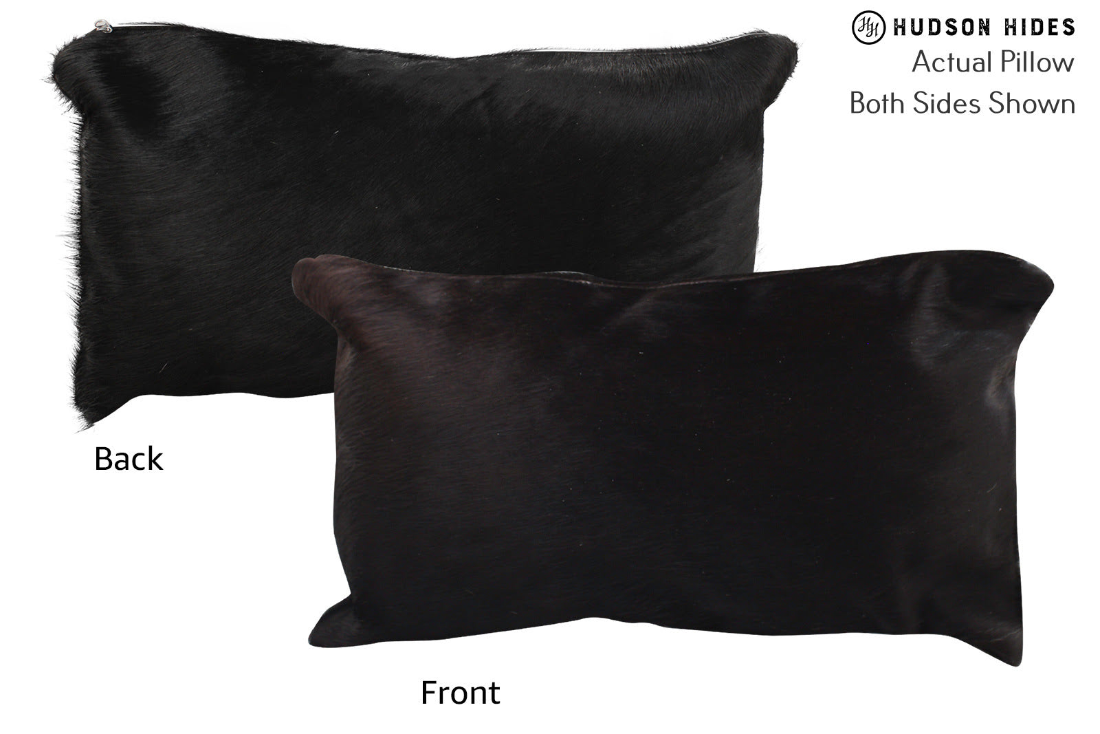 Solid Black Cowhide Pillow #72510