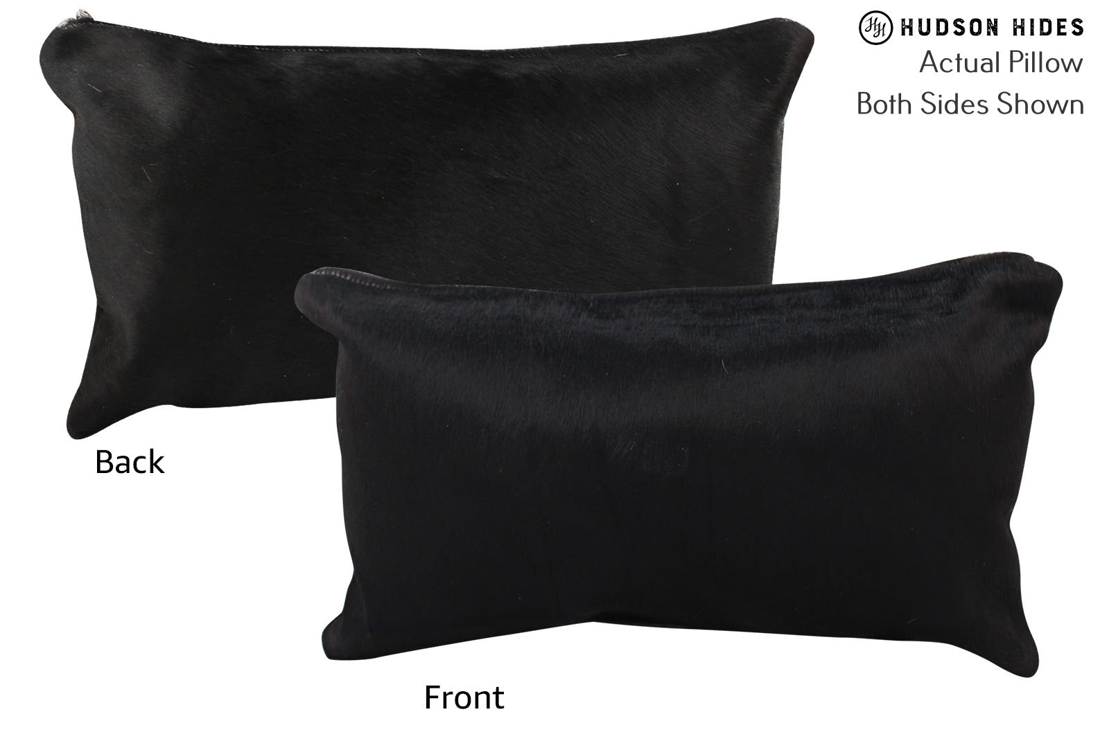 Solid Black Cowhide Pillow #72511