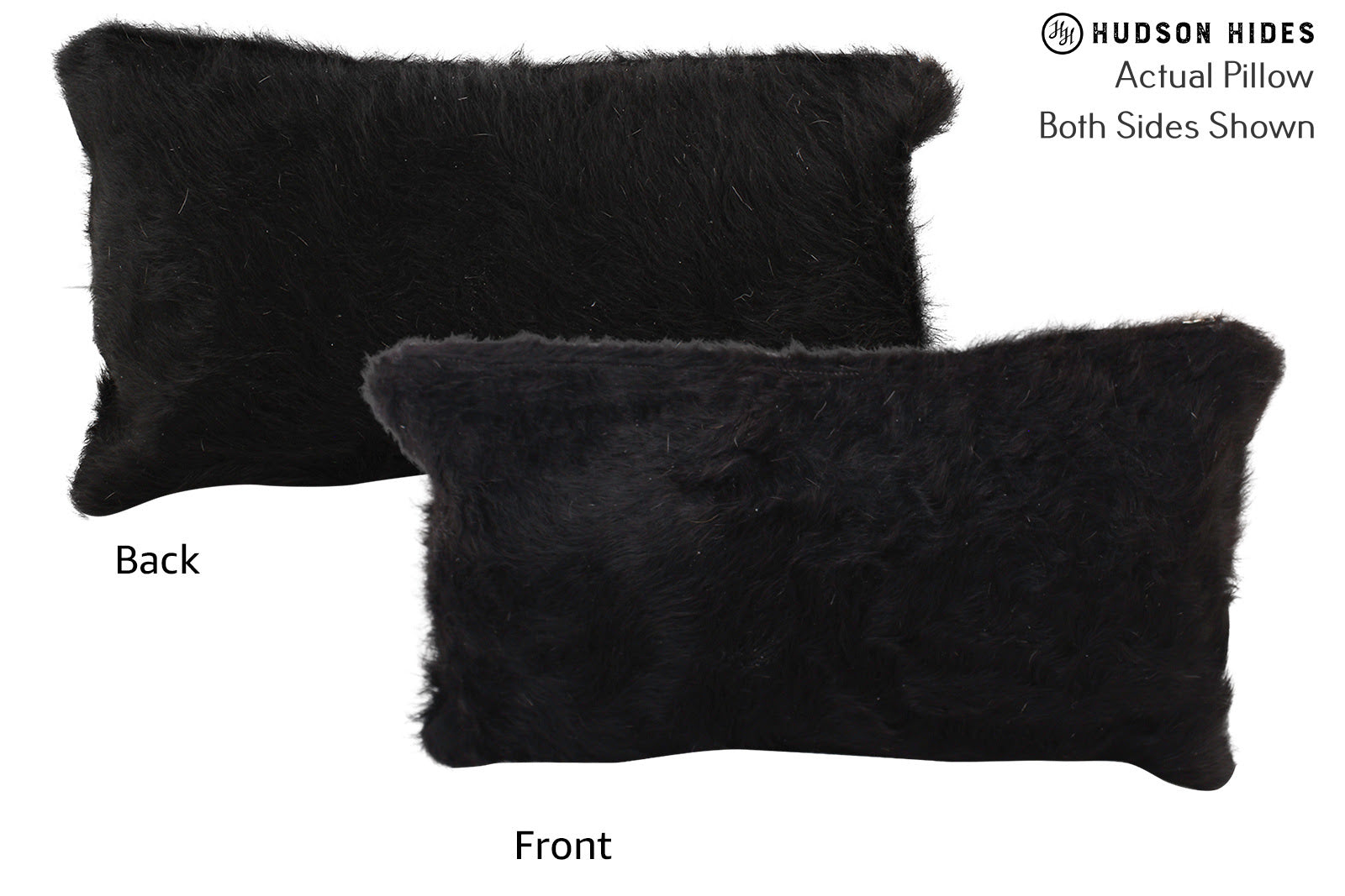 Solid Black Cowhide Pillow #72512