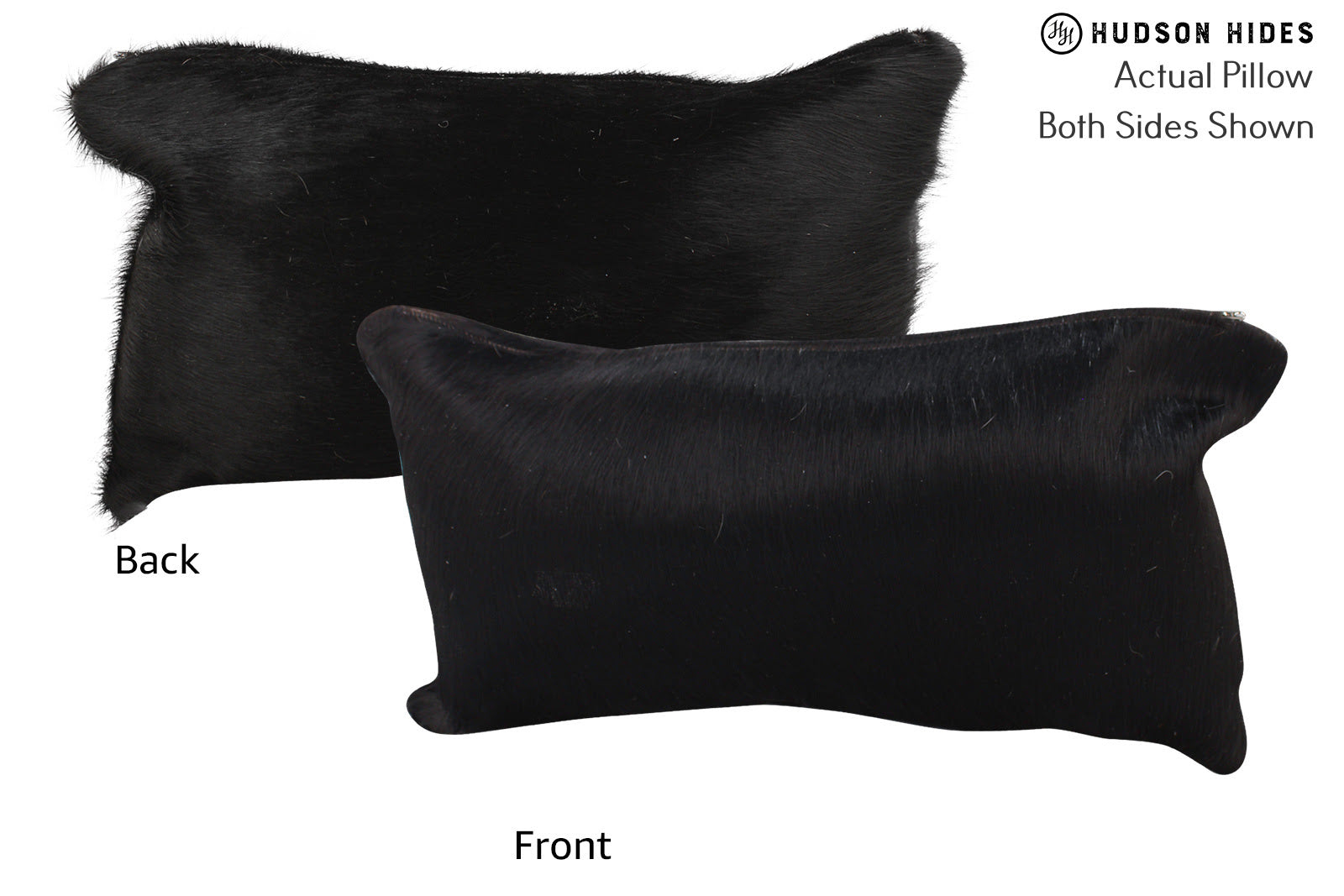 Solid Black Cowhide Pillow #72514