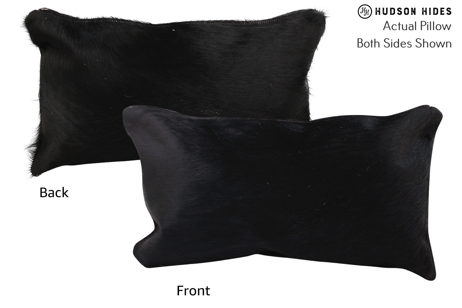 Solid Black Cowhide Pillow #72526