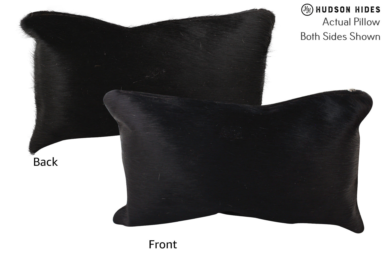 Solid Black Cowhide Pillow #72527