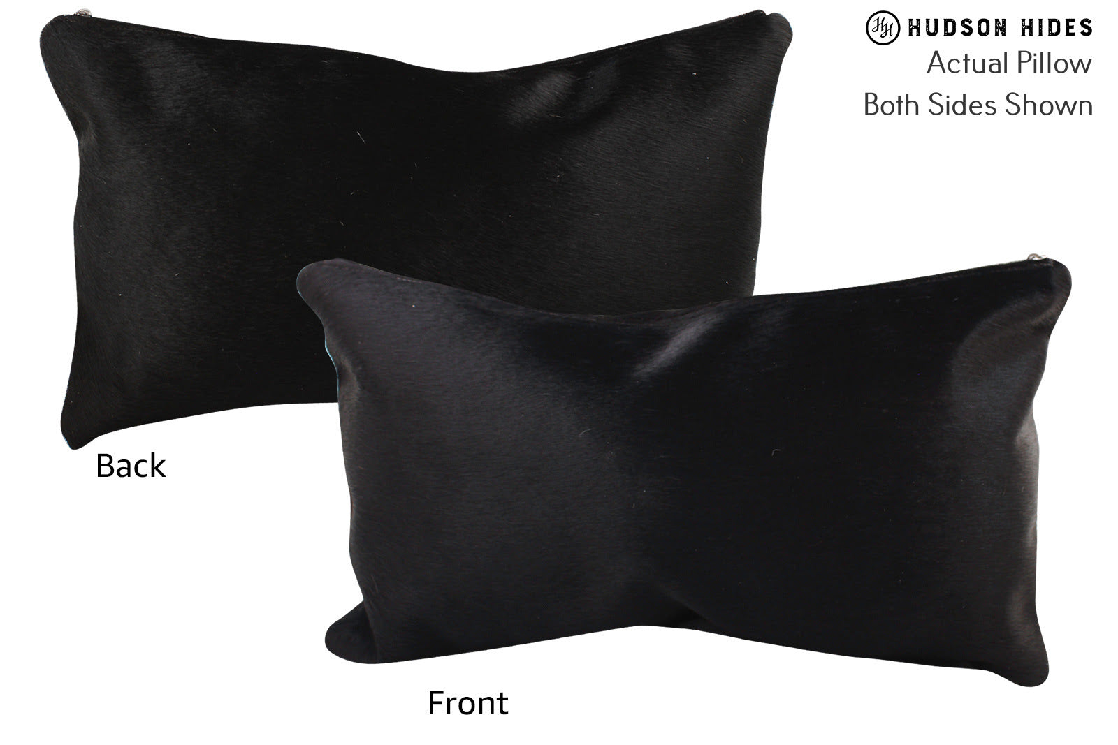 Solid Black Cowhide Pillow #72528