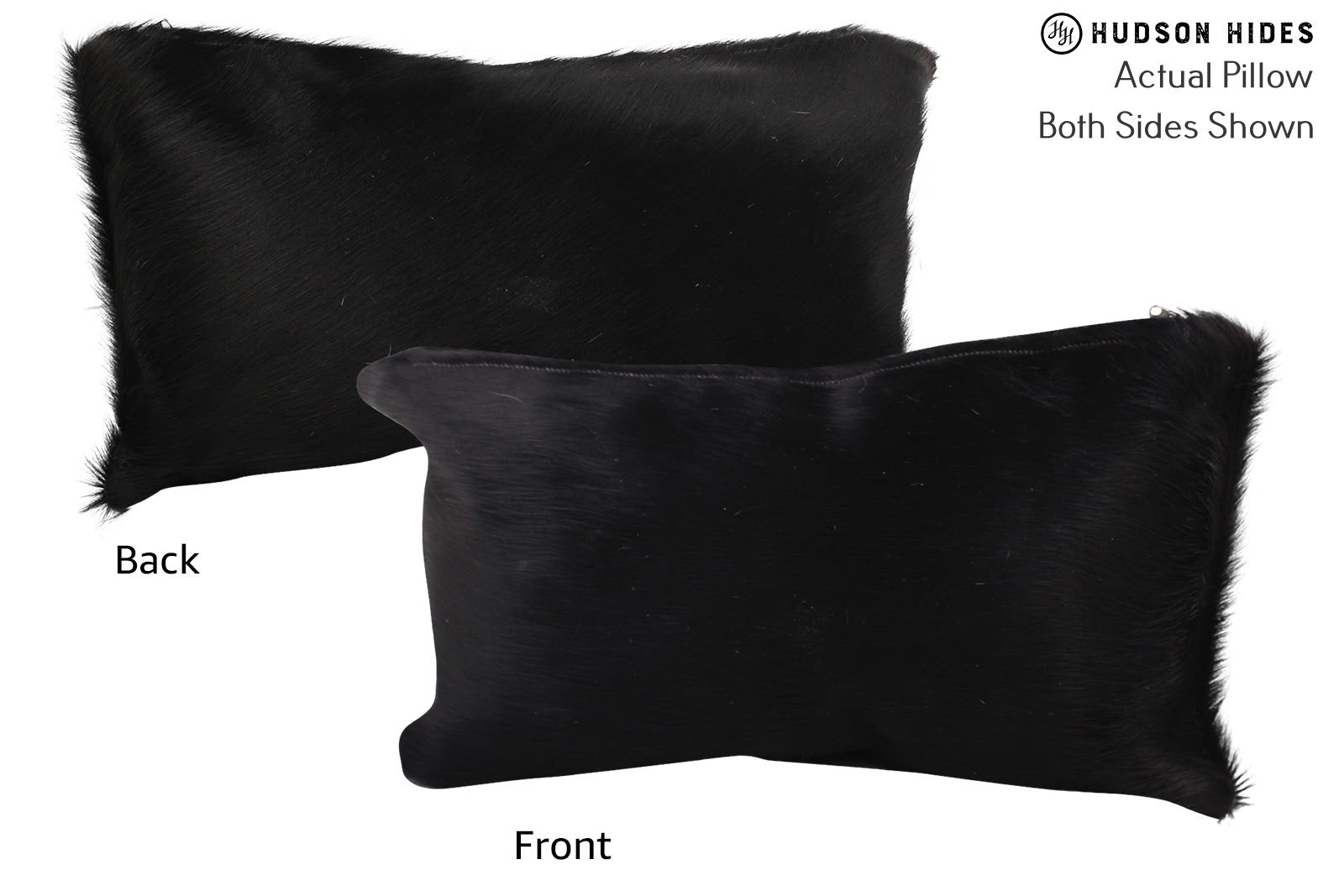 Solid Black Cowhide Pillow #72529