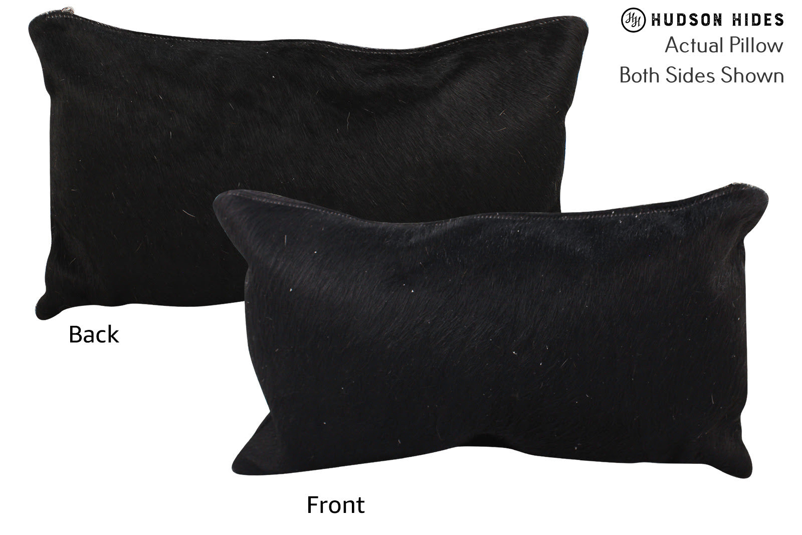 Solid Black Cowhide Pillow #72530