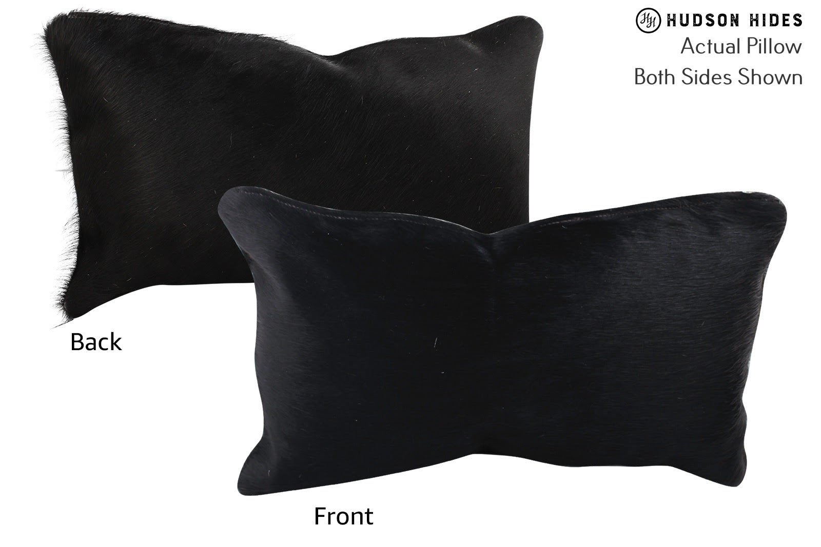 Solid Black Cowhide Pillow #72538