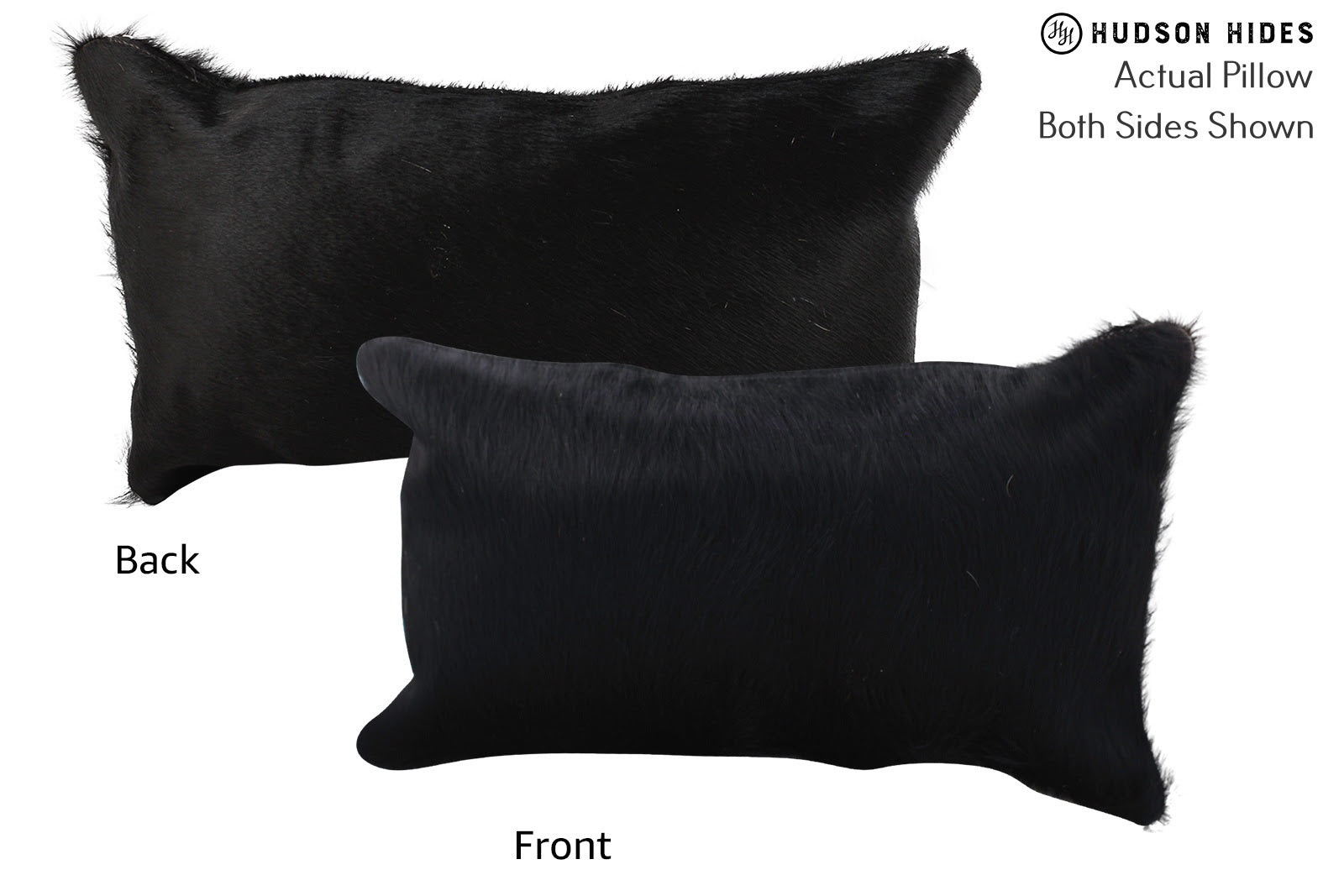 Solid Black Cowhide Pillow #72539