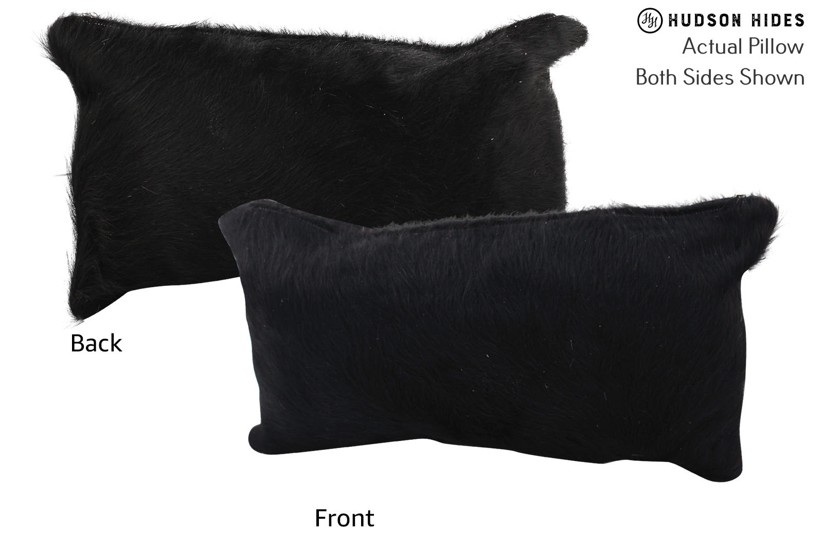 Solid Black Cowhide Pillow #72540