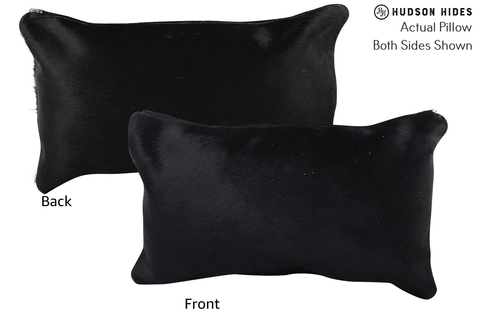 Solid Black Cowhide Pillow #72555