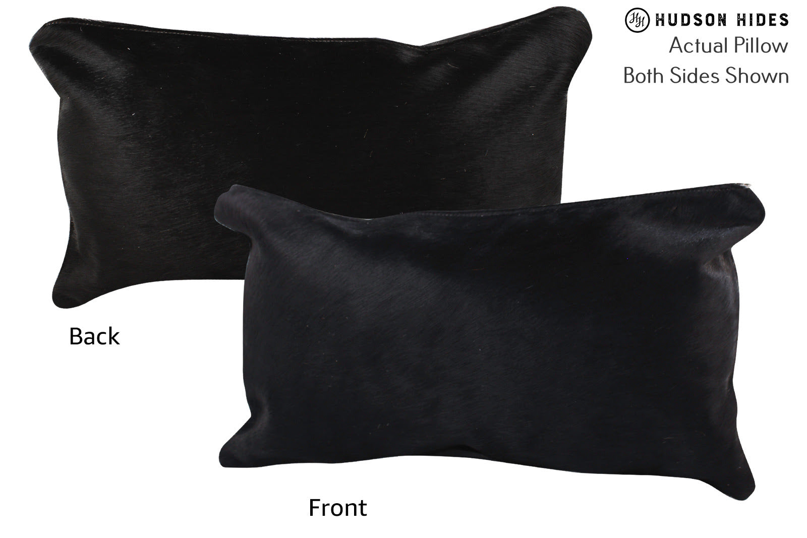 Solid Black Cowhide Pillow #72556