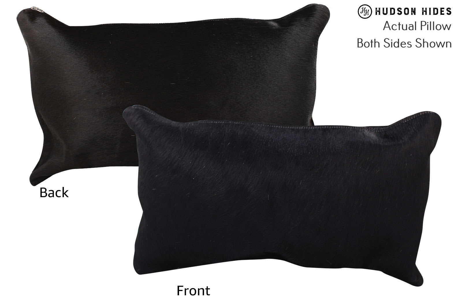 Solid Black Cowhide Pillow #72557