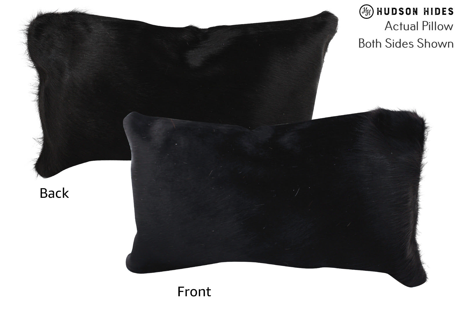 Solid Black Cowhide Pillow #72558