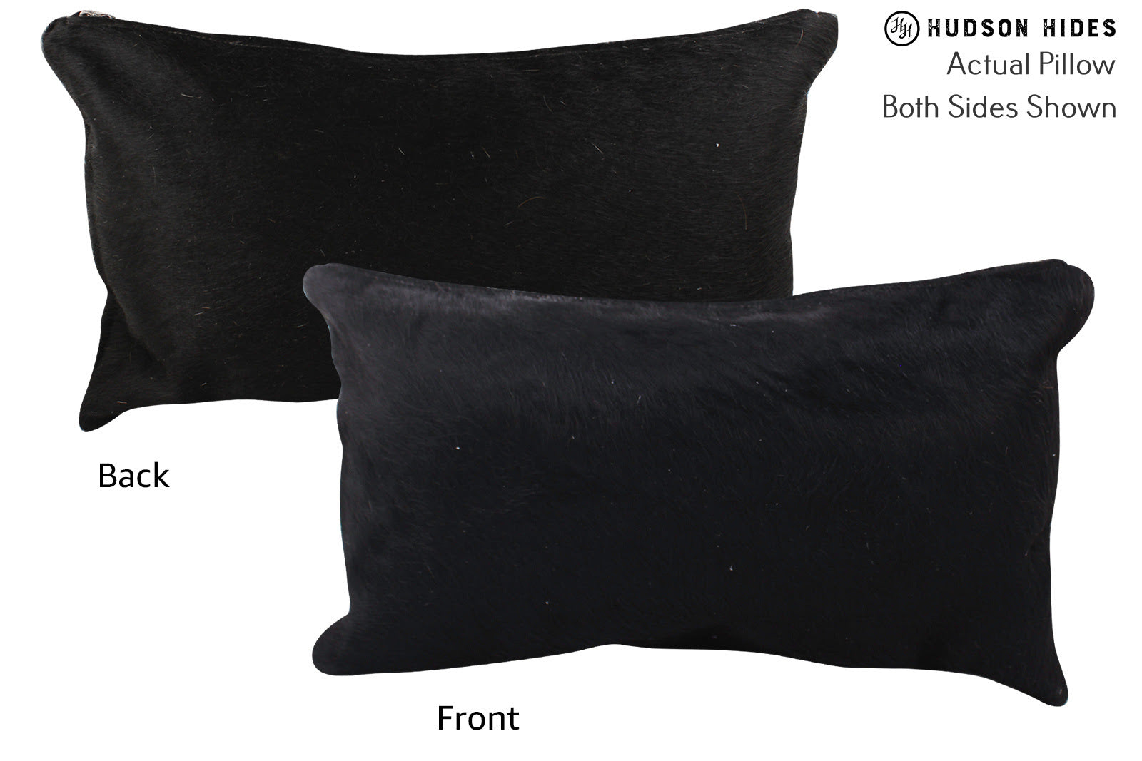 Solid Black Cowhide Pillow #72571