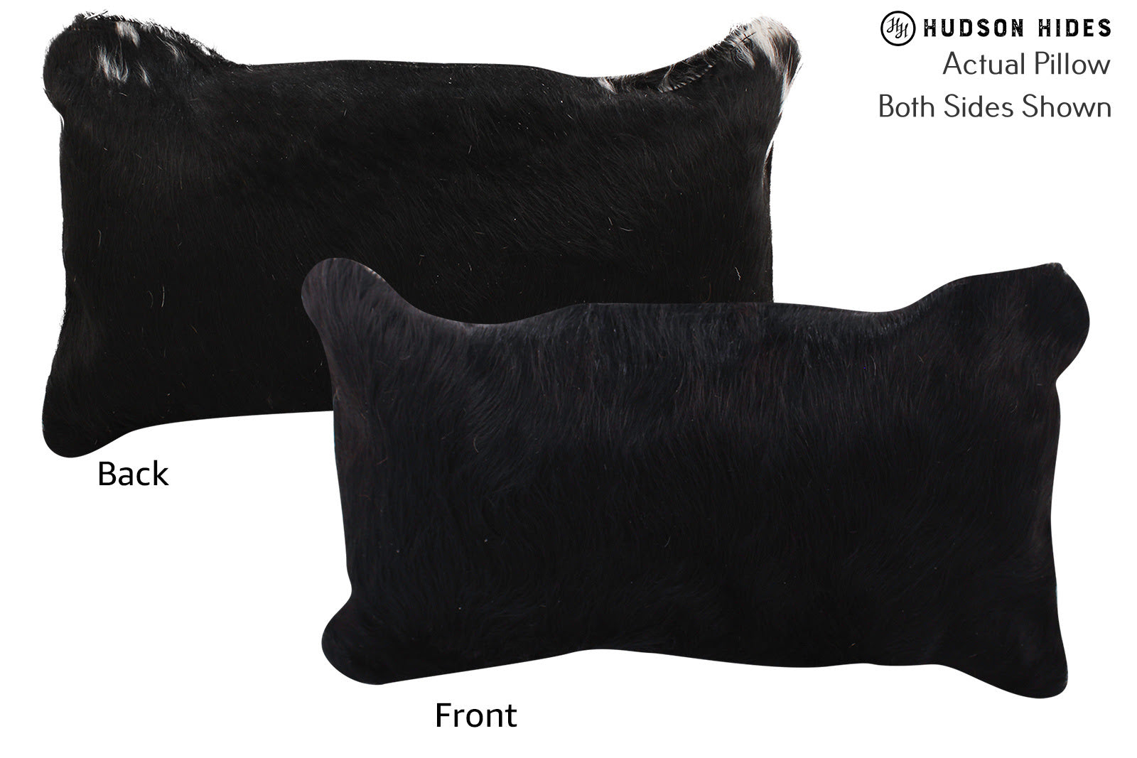 Solid Black Cowhide Pillow #72577