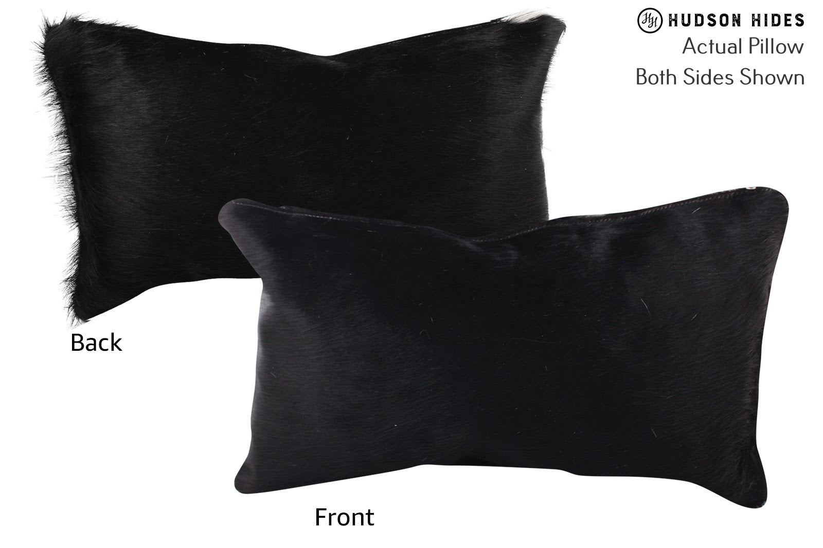 Solid Black Cowhide Pillow #72578