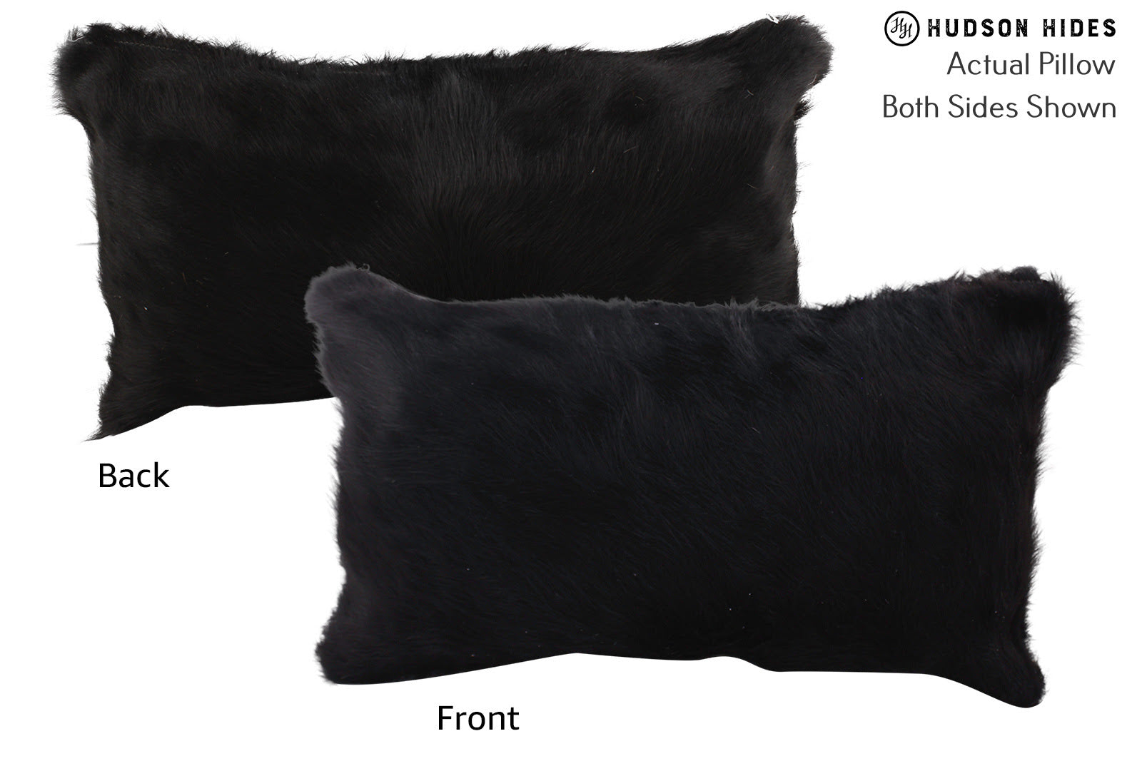 Solid Black Cowhide Pillow #72579