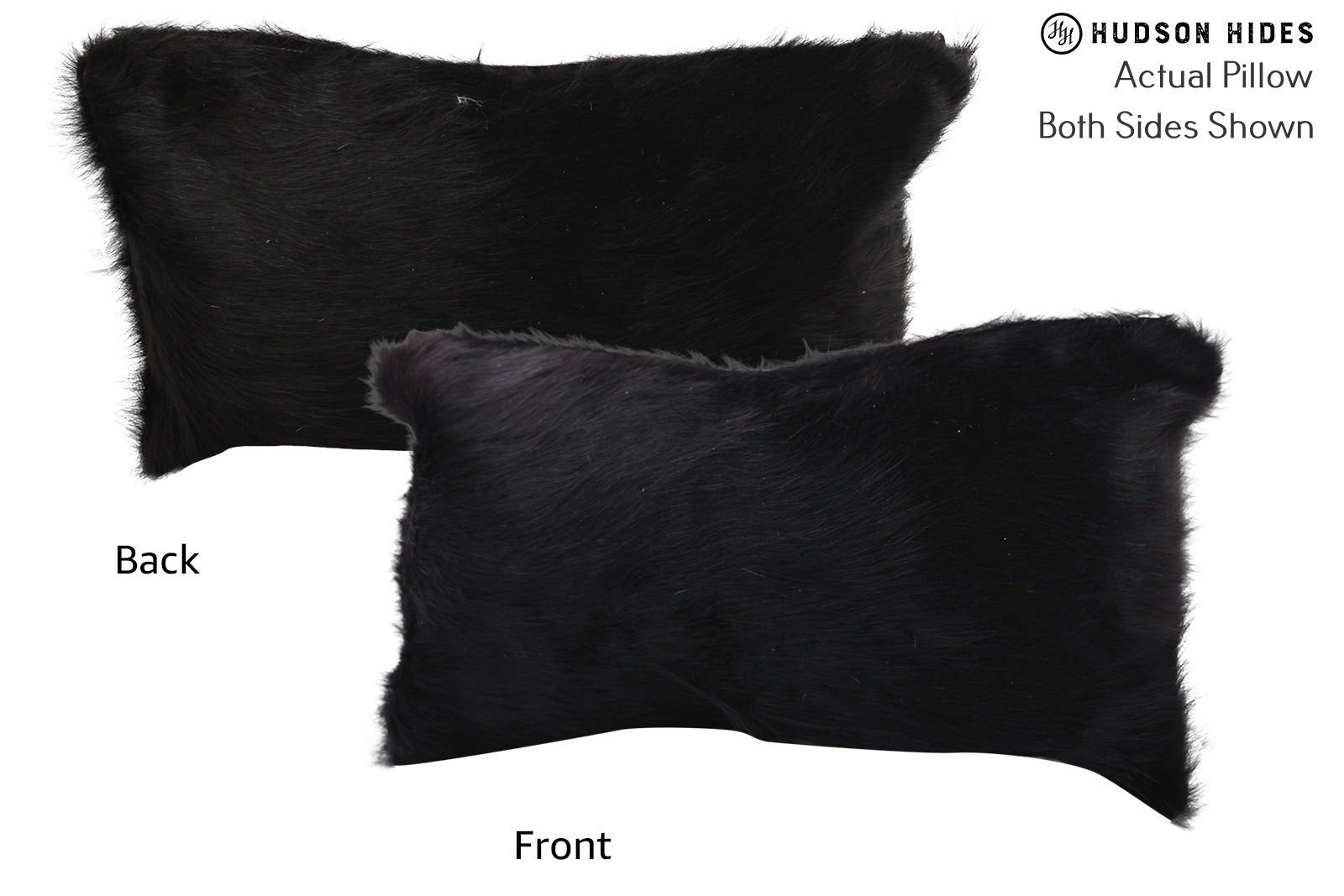 Solid Black Cowhide Pillow #72580