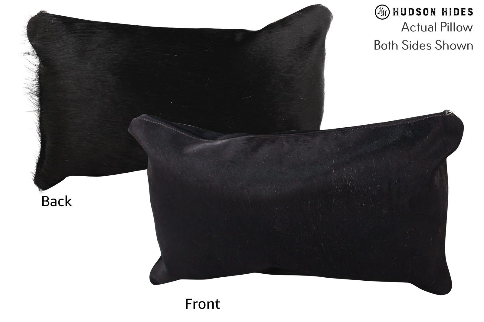 Solid Black Cowhide Pillow #72581