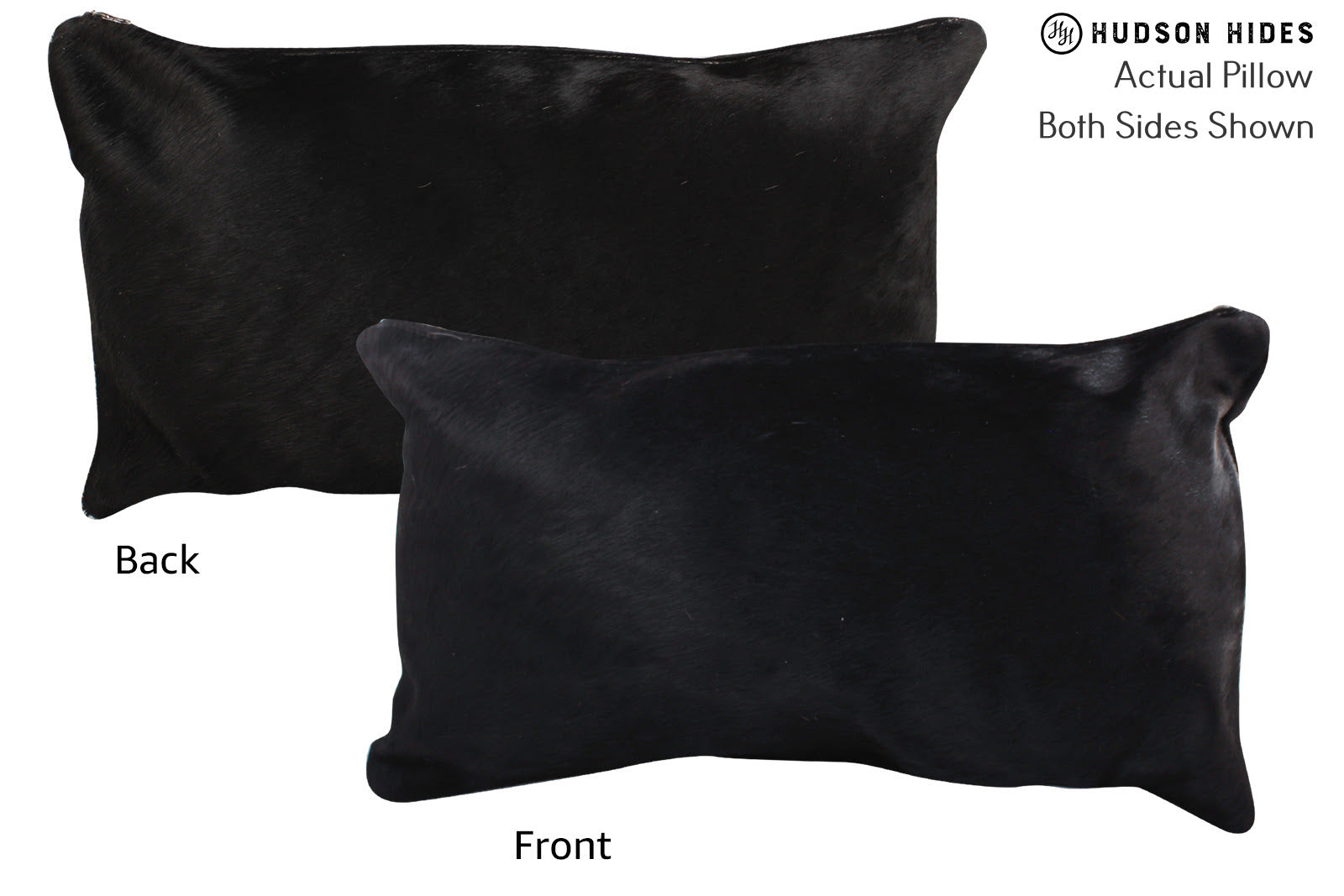 Solid Black Cowhide Pillow #72582