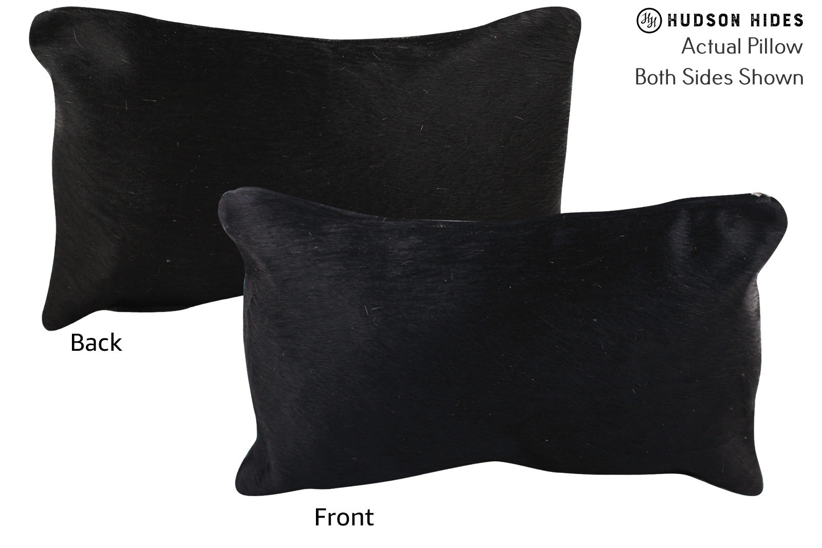 Solid Black Cowhide Pillow #72591