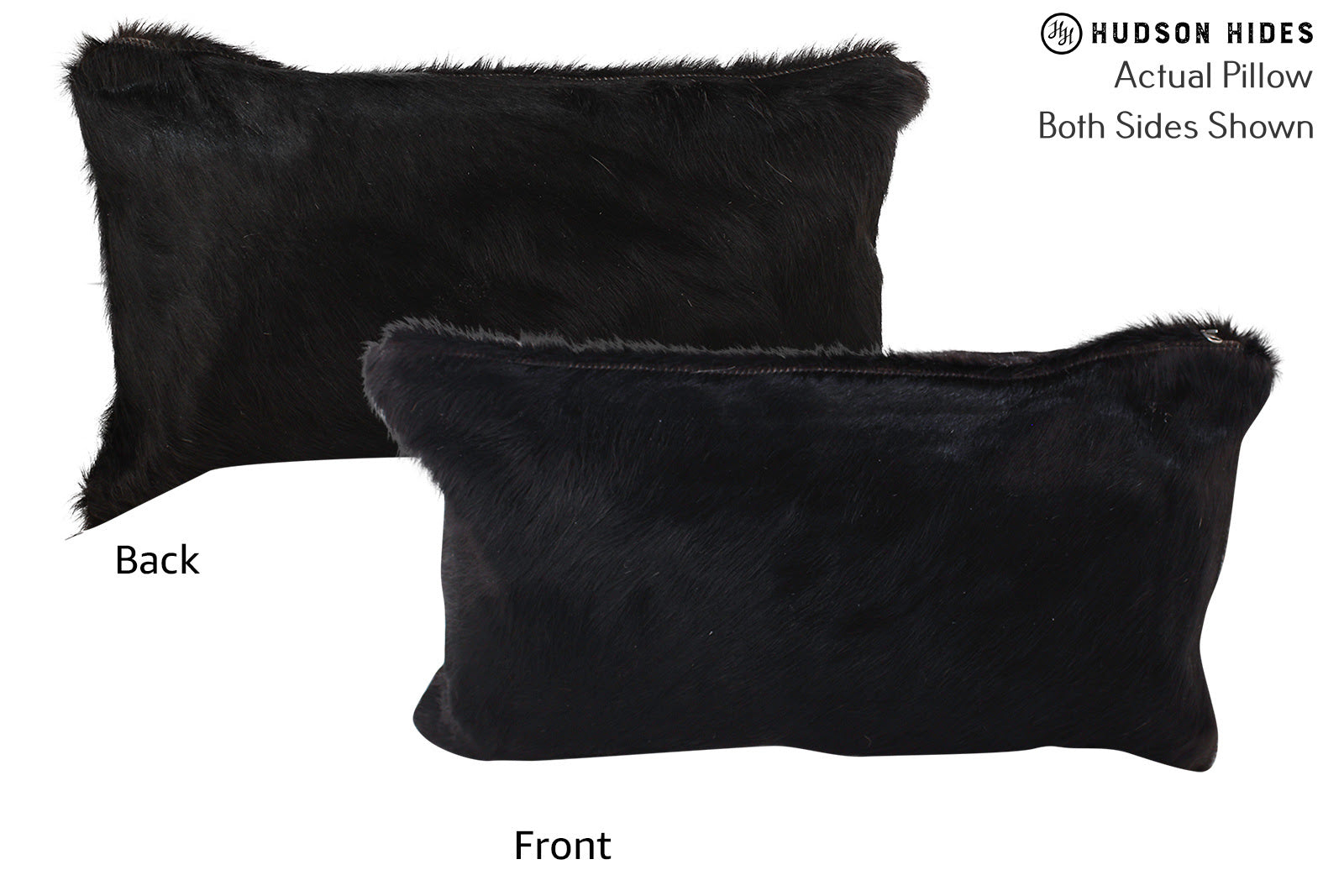 Solid Black Cowhide Pillow #72592