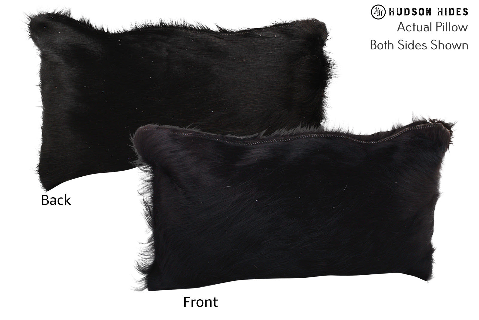 Solid Black Cowhide Pillow #72593