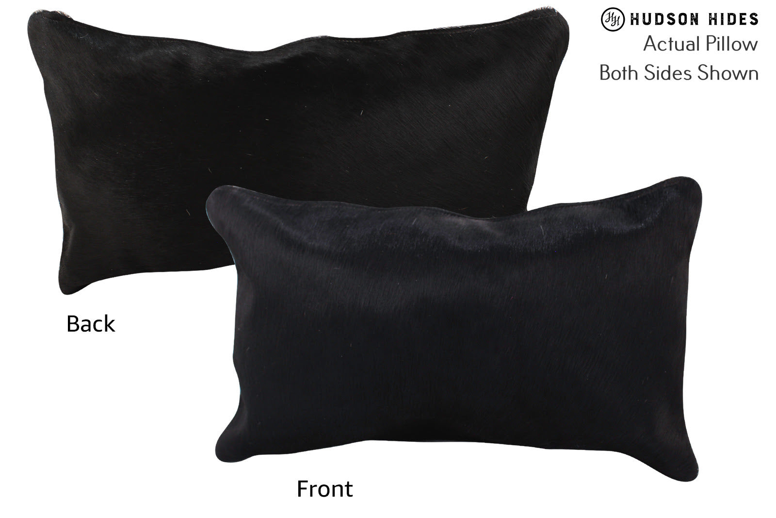 Solid Black Cowhide Pillow #72596