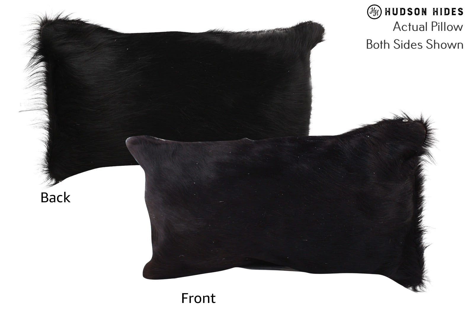 Solid Black Cowhide Pillow #72597