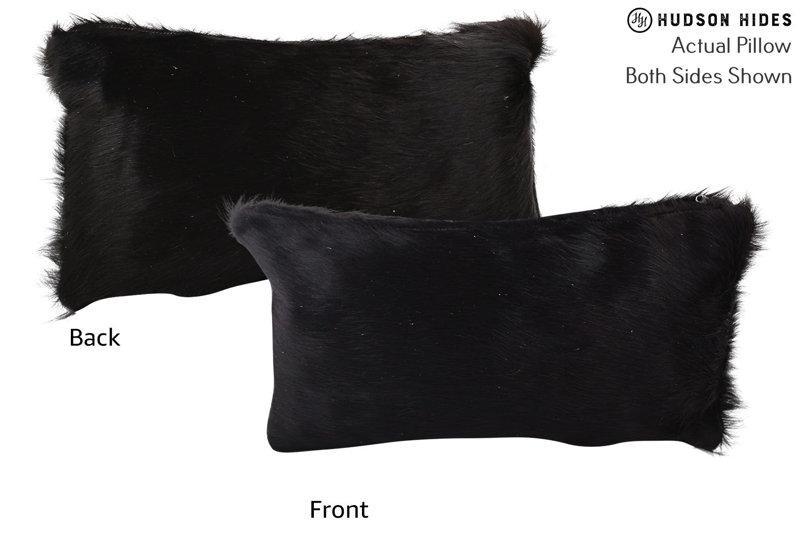 Solid Black Cowhide Pillow #72598